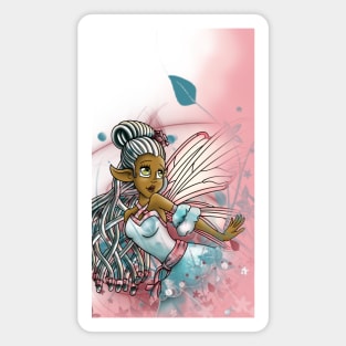 African American Fairy and Flowers Magnet